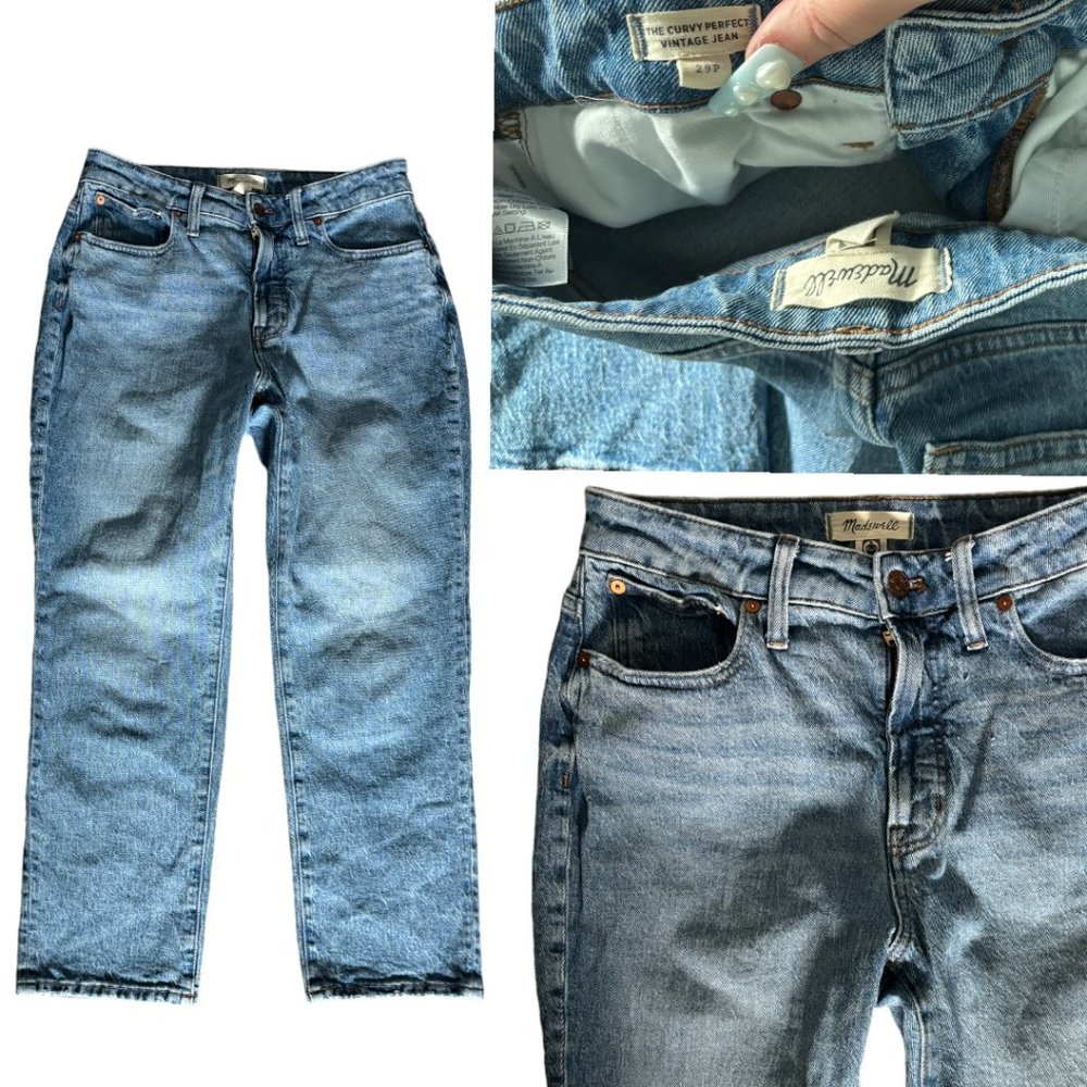 MADEWELL THE CURVY PERFECT VINTAGE JEANS SIZE 29" PETITE EUC - Picture 2 of 5